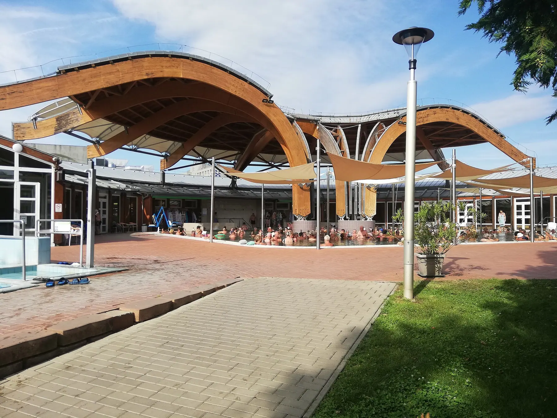 Outdoor thermal pools at Bükfürdő in western Hungary