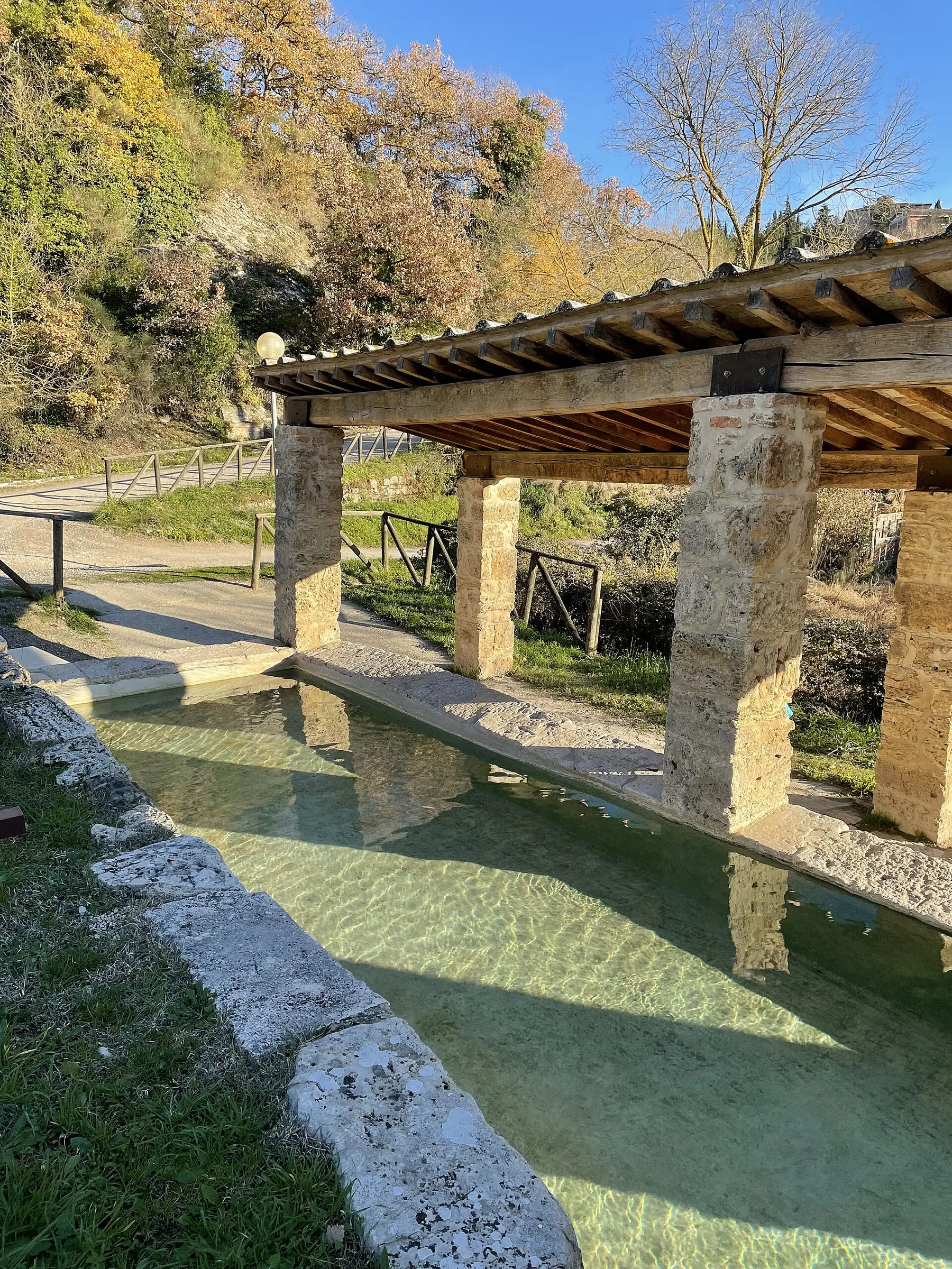 A thermal basin at San Casciano dei Bagni in Tuscany