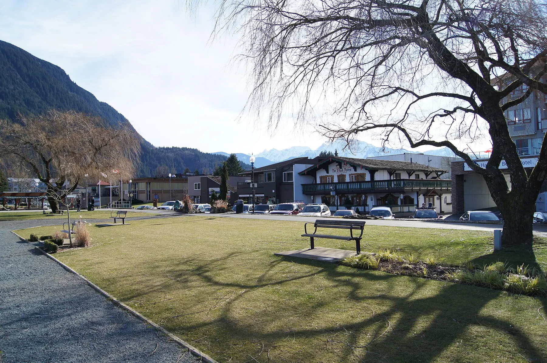 The waterfront at Harrison Hot Springs at the south end of Harrison Lake