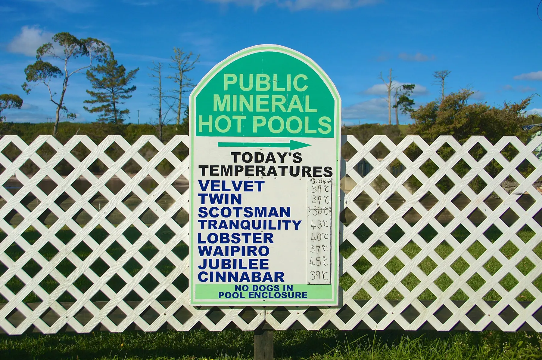 Dark mineral bathing pools at Ngāwhā Springs in Northland