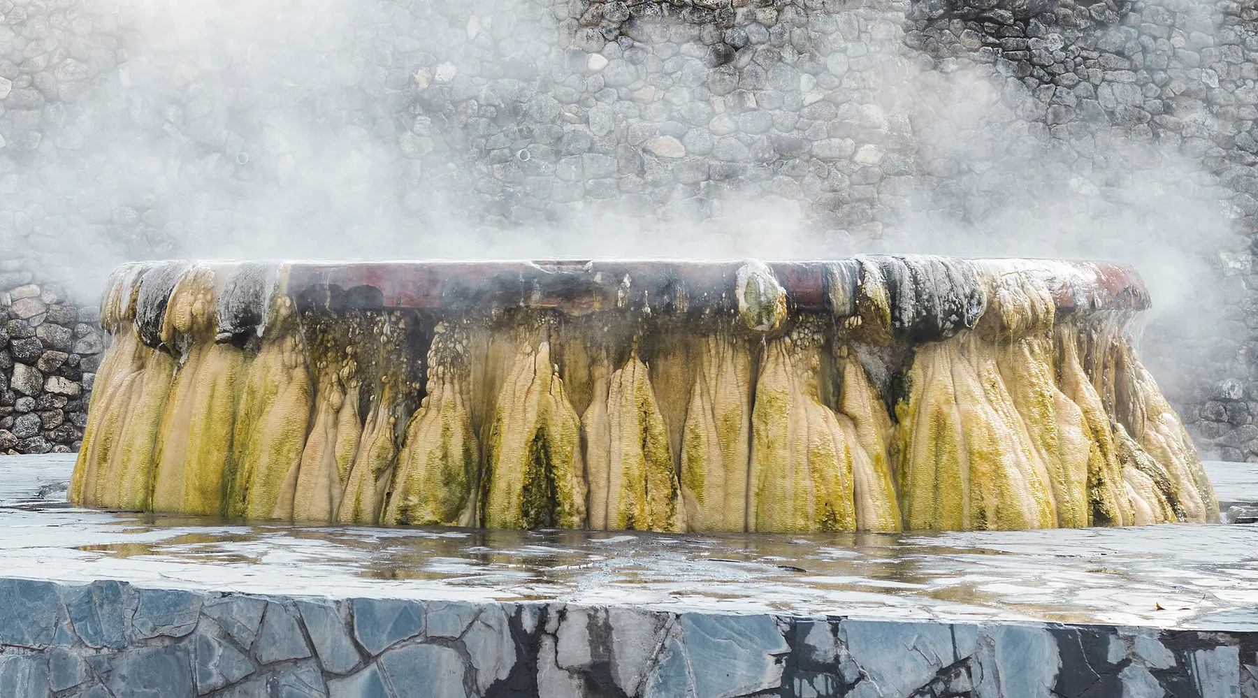 Hot spring feature in Raksawarin public park, Ranong