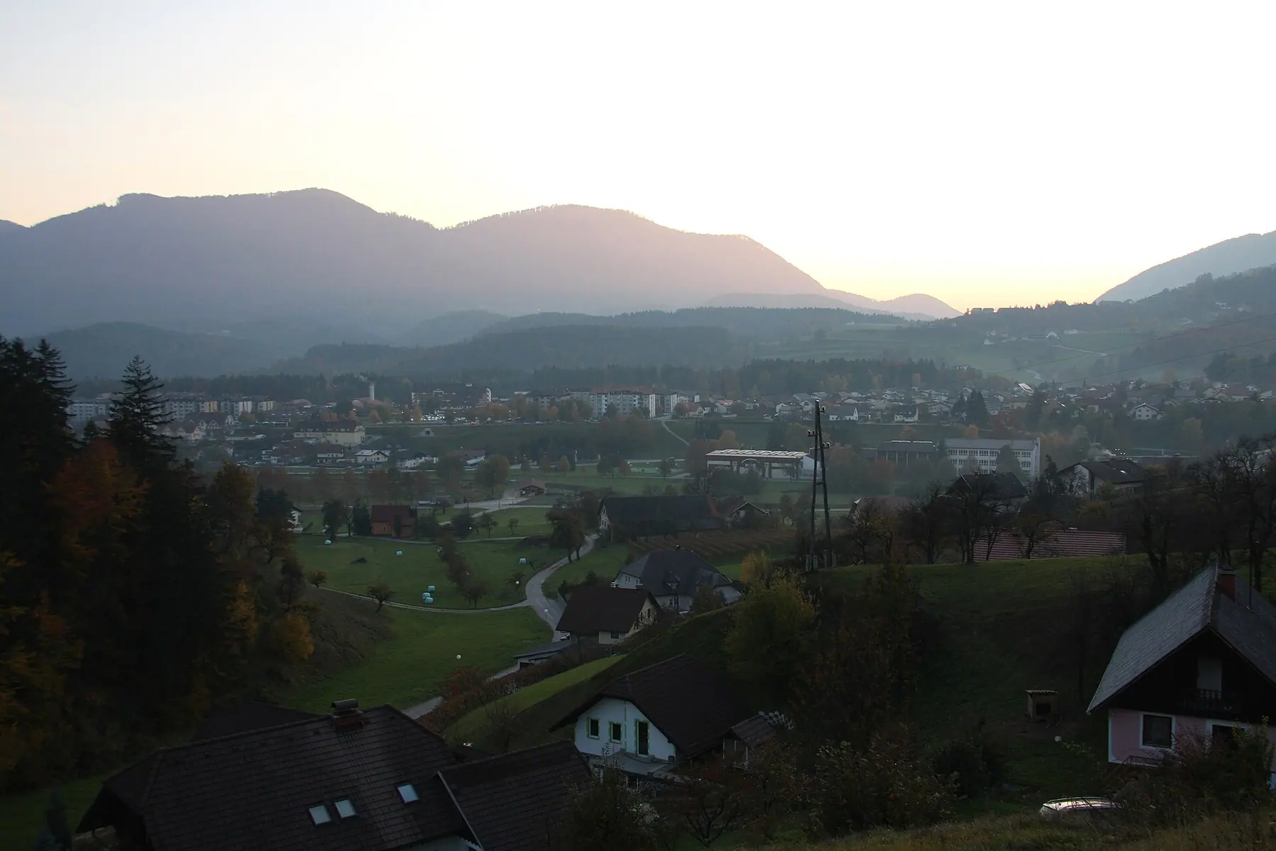 Zreče below the Pohorje massif