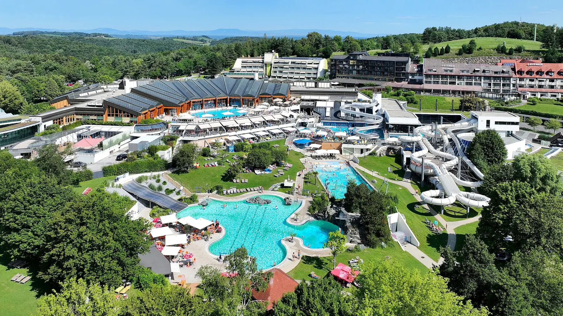 The thermal bath complex at Loipersdorf in the Styrian hills