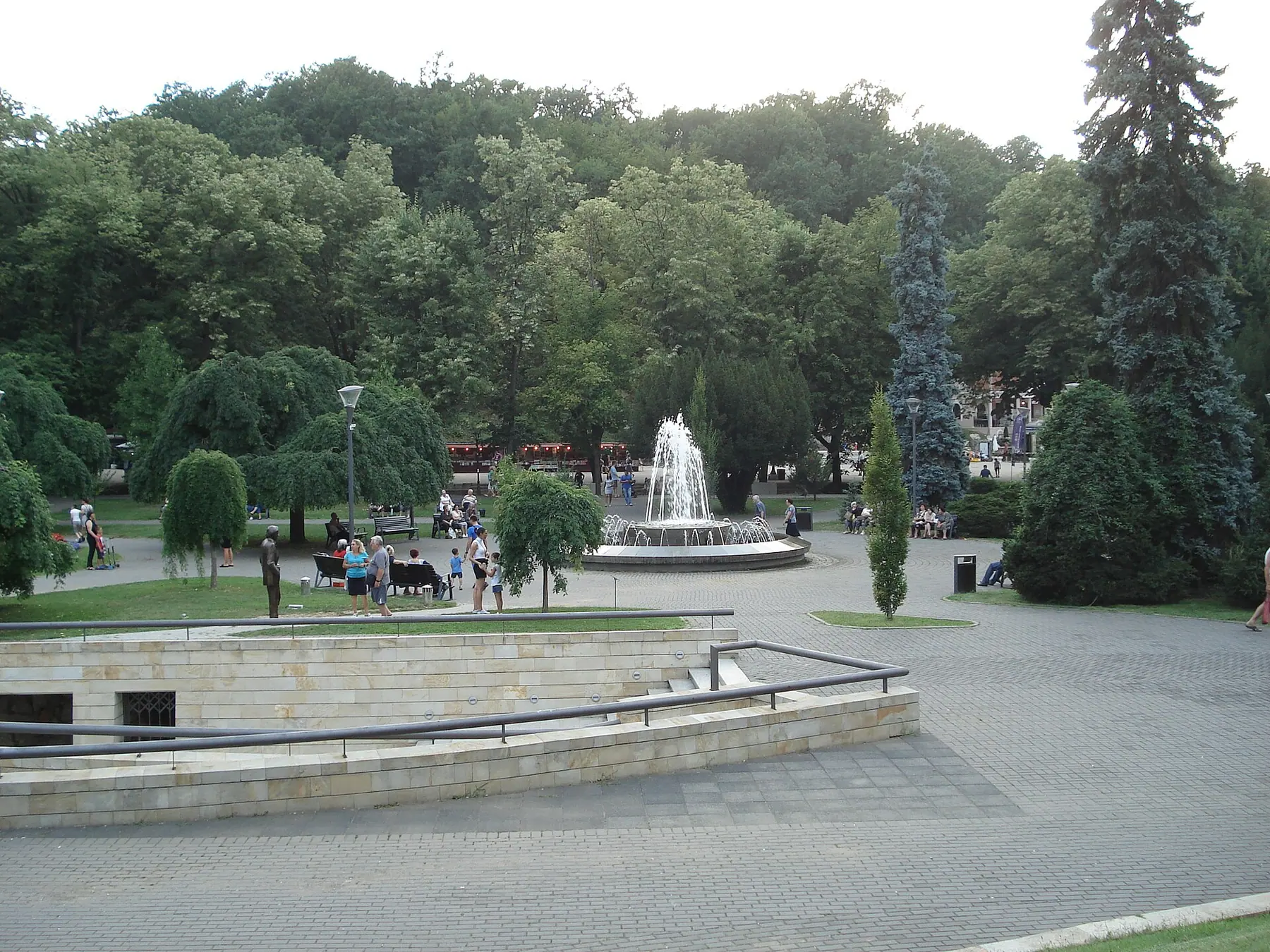 The central spa park and promenade of Vrnjačka Banja in Serbia