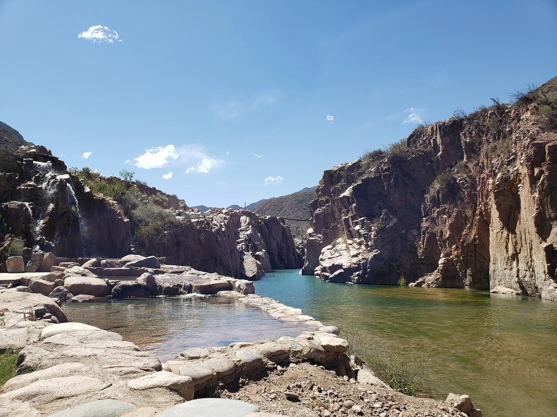 Terraced thermal pools at Cacheuta, Mendoza