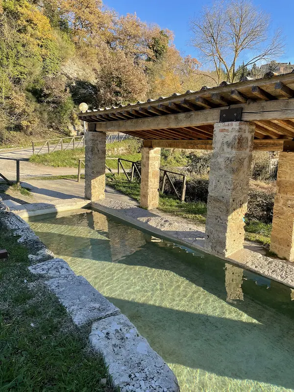 A thermal basin at San Casciano dei Bagni in Tuscany