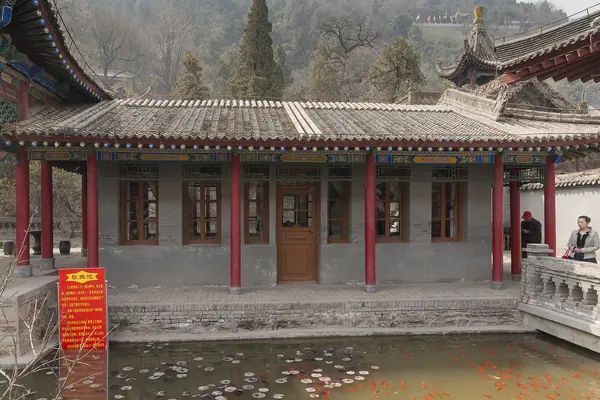 Pavilions and pools of Huaqing Palace at the foot of Mount Li near Xi'an