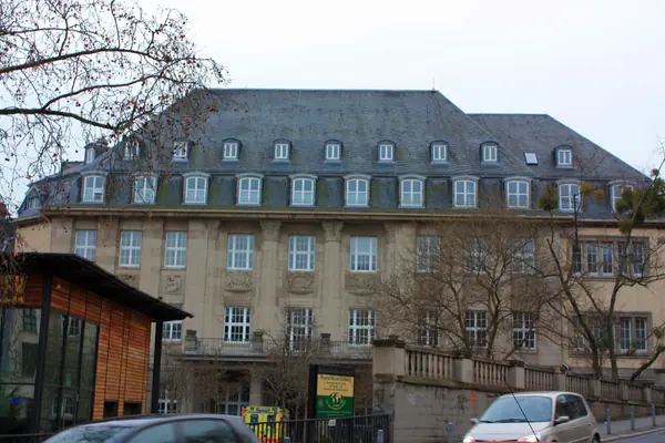 The Art Nouveau façade of the Kaiser-Friedrich-Therme in Wiesbaden