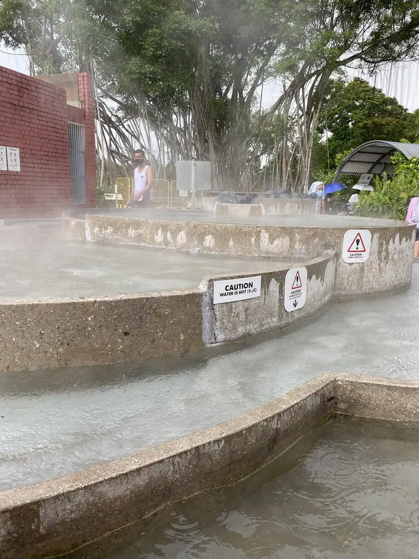 The cascading foot bath at Sembawang Hot Spring Park in Singapore