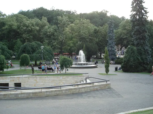 The central spa park and promenade of Vrnjačka Banja in Serbia