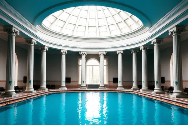 Columned thermal hall with a domed skylight in Baden-Baden