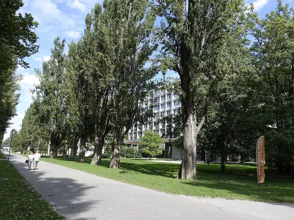 Spa buildings on the bathing island at Piešťany