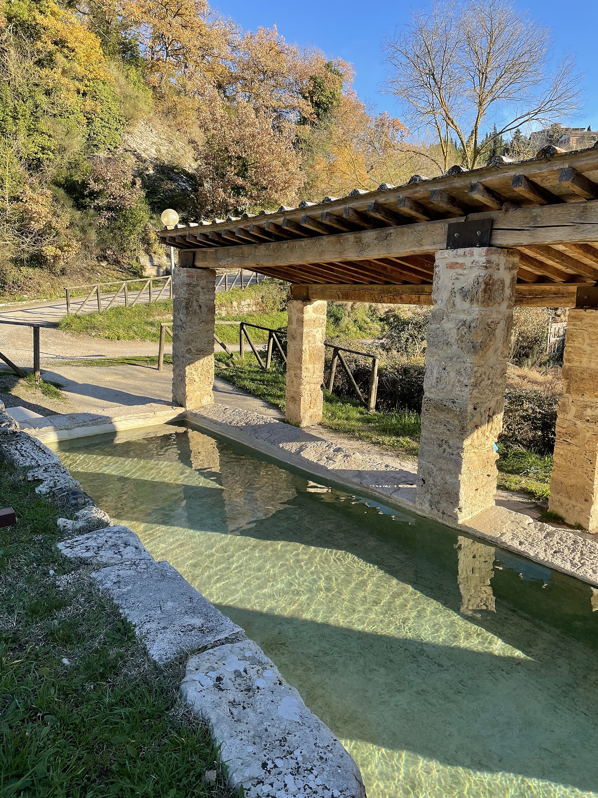 A thermal basin at San Casciano dei Bagni in Tuscany