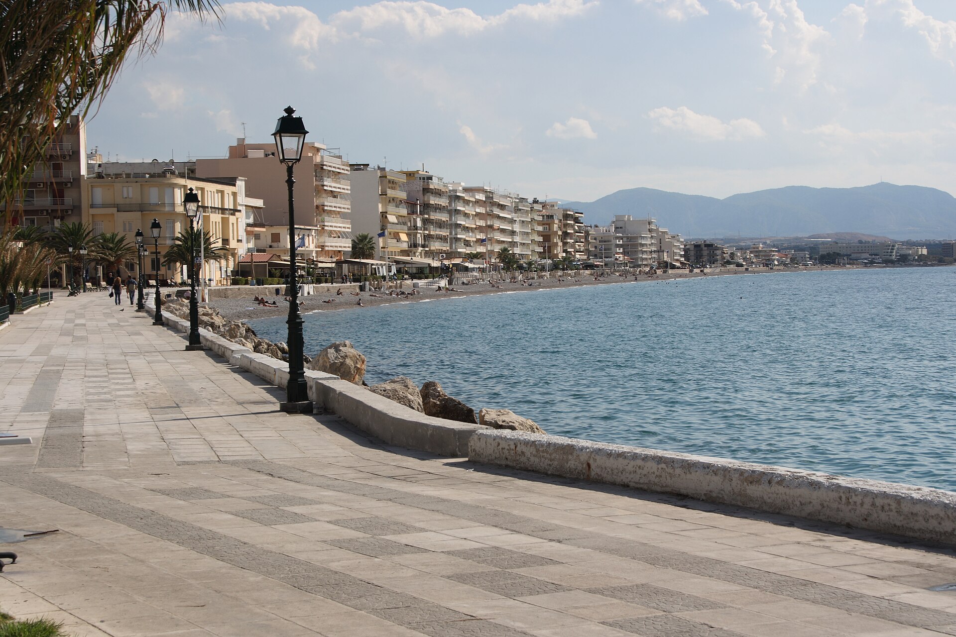 The seafront of Loutraki on the Gulf of Corinth