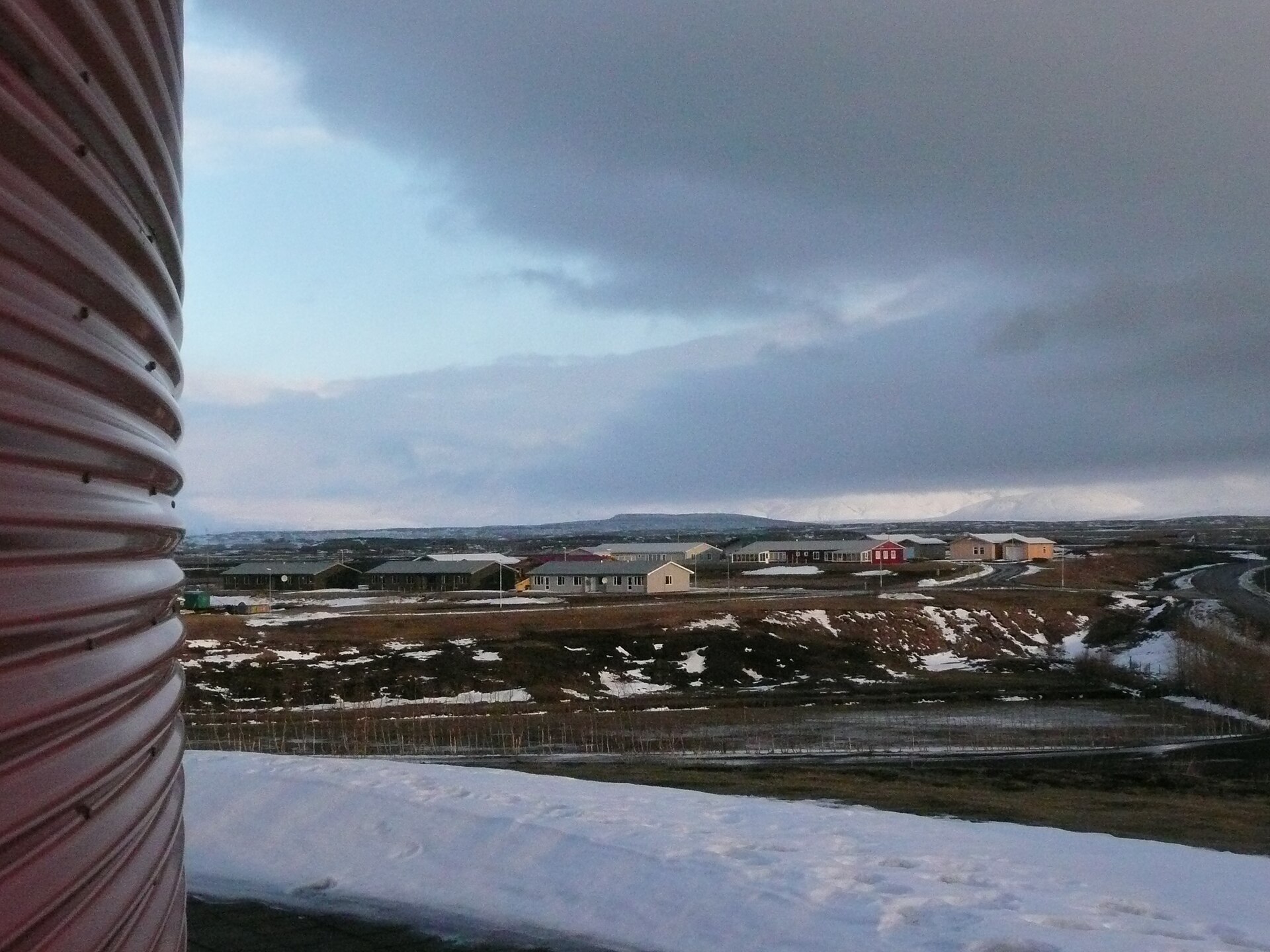 Steam rising from the geothermal field at Flúðir
