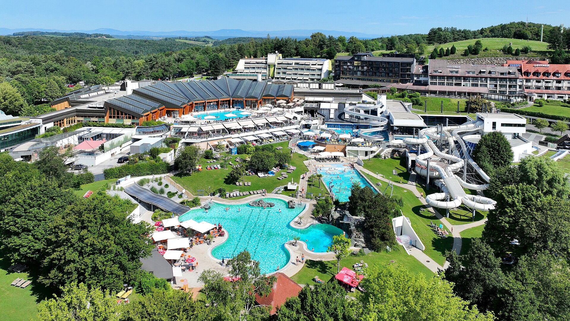 The thermal bath complex at Loipersdorf in the Styrian hills