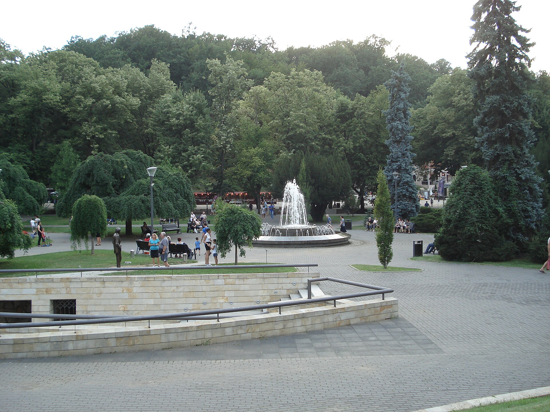 The central spa park and promenade of Vrnjačka Banja in Serbia