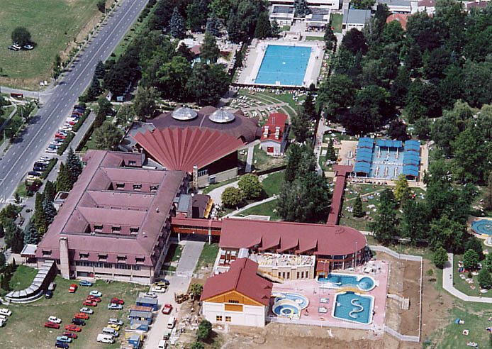 Aerial view of the thermal bath at Zalakaros