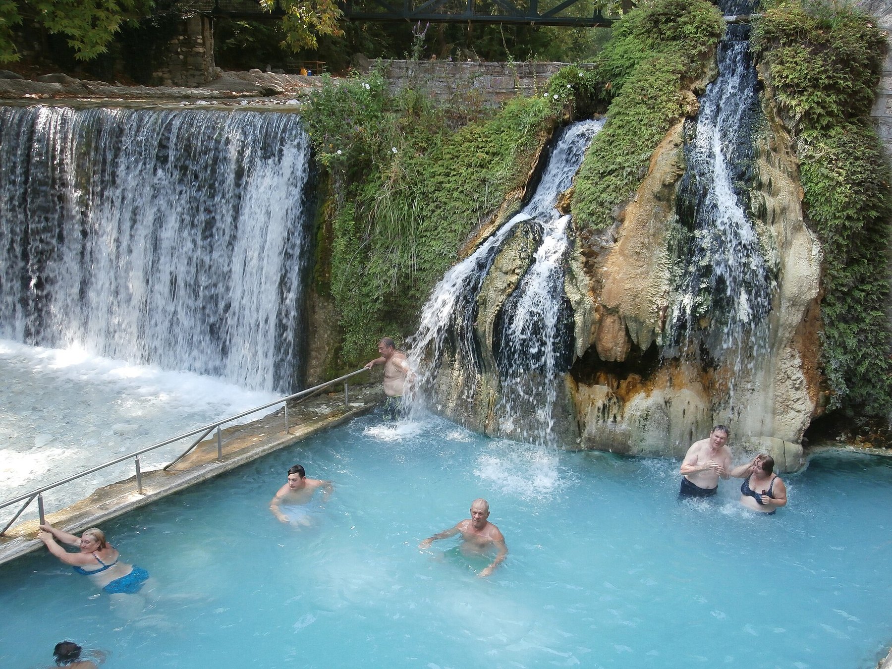 Thermal pools in the gorge at Loutra Pozar